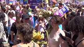 London Trans + Pride 2022 march ready to leave Wellington Arch