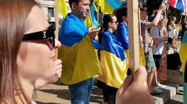 Ukrainians continues a weekly protest against Russia aggression, London, UK