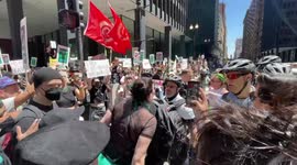 Tensions rise at Chicago rally and counter protest over abortion rights