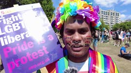 London Trans+ Pride protest in London, UK