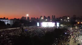 Drone footage of March for Jesus in São Paulo, Brazil