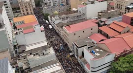 Gun shots heard during Sri Lanka protests as prime minister resigns