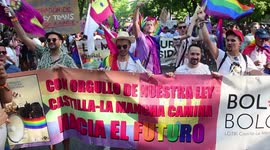 Marcha del Orgullo 2022 en las calles de Madrid, España  bajo el lema visibilidad, orgullo y resiliencia