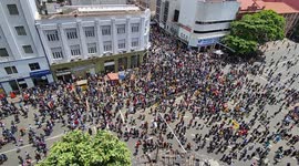 Sri Lanka unrest: Top shot of Colombo shows thousands in streets during protests
