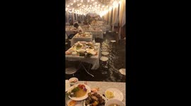 Wedding party flooded with flood water after heavy rains in Vietnam