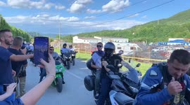 Bikers enter Srebrenica