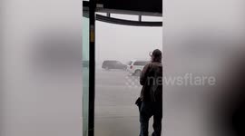 Summer storm batters grocery store in Alberta, Canada