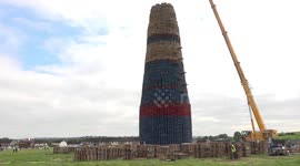 Bonfire builders in Northern Ireland 'break world record' for biggest pyre
