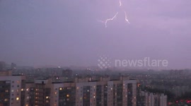 Tremendous thunderstorm in St Petersburg. Russia