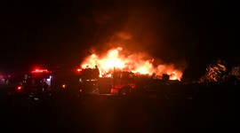 Dramatic scrap yard fire Strong Mount Carmel Township Pennsylvania