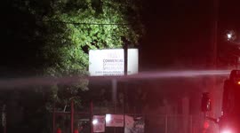 Speeding driver flips vehicle and causes major fire at roofing supply/distribution company in NW Houston