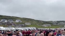 Orange Order parade takes place in Rossnowlagh, Donegal District, Ireland