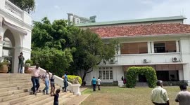 Protesters inside Prime Minister's house in Colombo, Sri Lanka