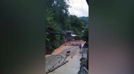 Landslide destroys home as it crashes down hillside in the Philippines