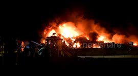 Scrap yard fire goes strong in Strong, Pennsylvania