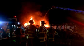 Recycling/Scrapyard fire Strong, Mount Carmel Township, Pennsylvania