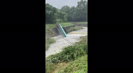 Bridges collapses in Saitama, Japan after torrential rain