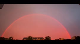 US: Stunning Rainbow And Lightning During Pink Sunset In DC Area After Storm 2
