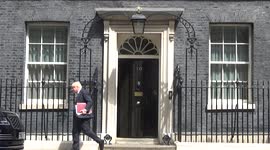 UK Prime Minister leaves 10 Downing Street ahead of penultimate PMQs