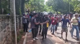 Police officer injured in Sri Lanka demonstrations as PM calls on army to 'restore order'