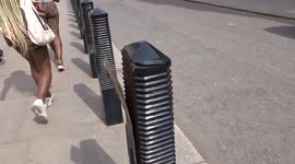 Security bollards in central London crack and melt in heatwave as temperature exceeds 35C