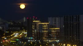Biggest supermoon of the year glows over in St Petersburg, Russia