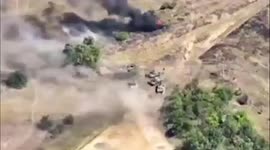 Ukrainian forces blow up group of Russian tanks and joke they are on safari to create a tank cemetery