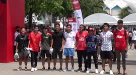 Manchester United and Liverpool fans arrive for game in Bangkok, Thailand