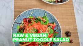 Raw & Vegan: Peanut Zoodle salad. Make this raw vegan salad that's both crunchy and salty.