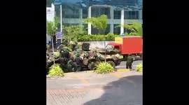 Troops and armored vehicles deployed in Sri Lanka amid unrest