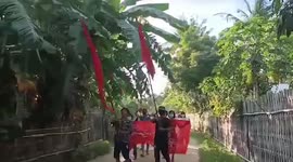 Youth protesters in Myanmar's Sagaing region march against military rule