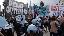 Marches for demands of different social organizations. Buenos Aires, Argentina
