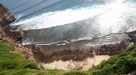 Beautiful footage of flying on a FPV drone over Uluwatu Temple in Bali