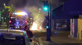 Fireworks fired toward Parisian firefighters as vehicles set alight in city