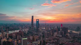 Time-lapse Footage Of Lujiazui Business District Before Sunset In Shanghai, China