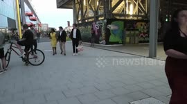 Kemi Badenoch leaving BT Studios after the live Channel 4 debate