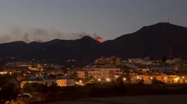 Wildfires blaze on Spain’s Sierra de Mijas Mountains