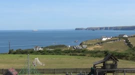 The Spirit of Adventure visits Port Isaac bay in Cornwall on a beautiful sunny day