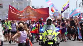 Thousands turned out today in Brighton for Trans Pride 2022 ,