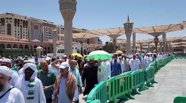 Muslims visit holy mosque in Madinah after completing the annual Hajj pilgrimage