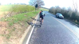 Porsche 4WD close passes 3 cyclists at speed and cuts them up - Dangerous (see 1:57)