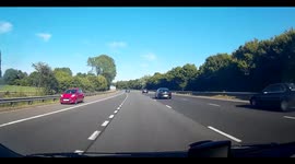 Car spotted driving wrong direction on highway in UK