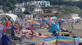 Beating the heat at Cornwall beach as UK faces extreme heat warning