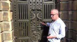 Brompton Cemetery Open Day 2022 - catacombs tour starts with magnificent cast-iron snake gates
