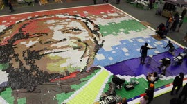 Ladles of Love creates world's largest food can mosaic for Mandela Day