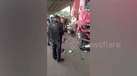 Tanker truck crashes into cars killing at least 11 people in Indonesia