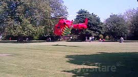 London Air Ambulance squeezes out of Wendell Park W12