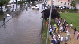 Budapest flooded from Danube and rain water