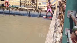 Wakeboarding - Danube flood in Budapest