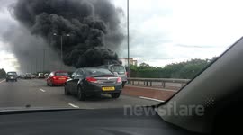 Bus fire on the M4 13 Jun 2013
